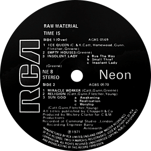 NE8 Raw Material label