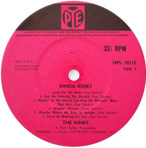 Pye-NPL18112-Kinks-label